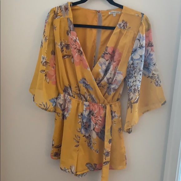 Yellow Floral Romper - Picture 1 of 5